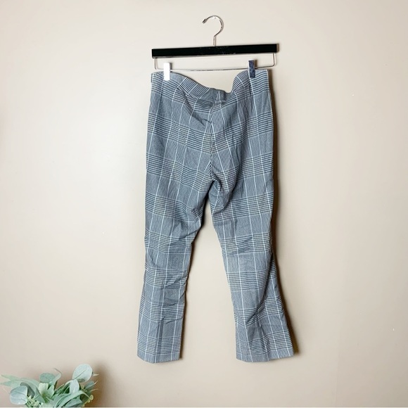 [Zara] Black & White Houndstooth Print Wide Leg Career Pants - Picture 6 of 7